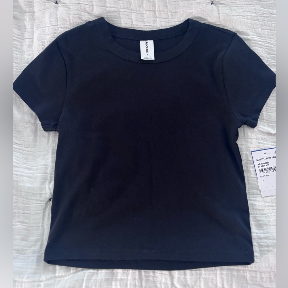 Set of 2 Abound Short Sleeve Crew Tees, one Black and one White